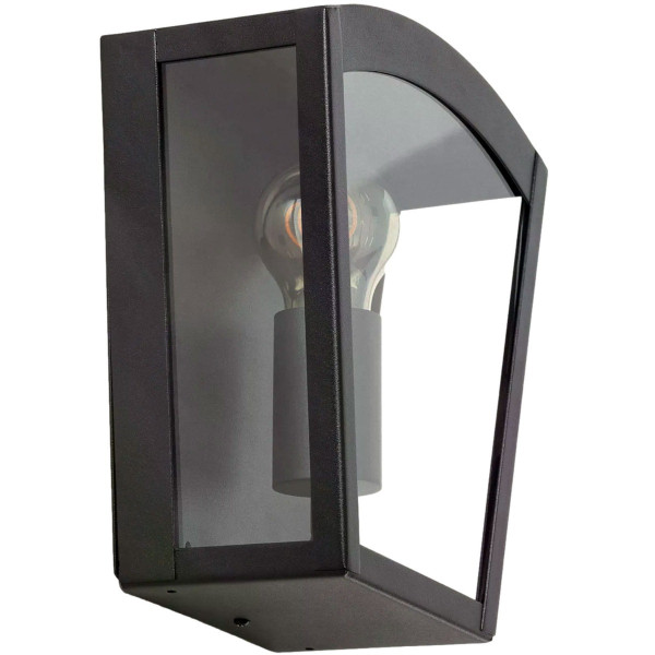 Kinkiet zewnętrzny czarno-przezroczysty Paolo 1xE27x40W IP44 Abruzzo 898901