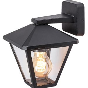 Kinkiet zewnętrzny czarno-przezroczysty Paravento 1xE27x40W IP44 Rabalux 898794 Kinkiet zewnętrzny czarno-przezroczysty Paravento 1xE27x40W IP44 Rabalux 898794