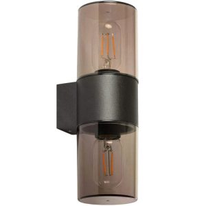 Kinkiet zewnętrzny czarno-przezroczysty Pietro 2xE27x40W IP54 Abruzzo 898759 Kinkiet zewnętrzny czarno-przezroczysty Pietro 2xE27x40W IP54 Abruzzo 898759