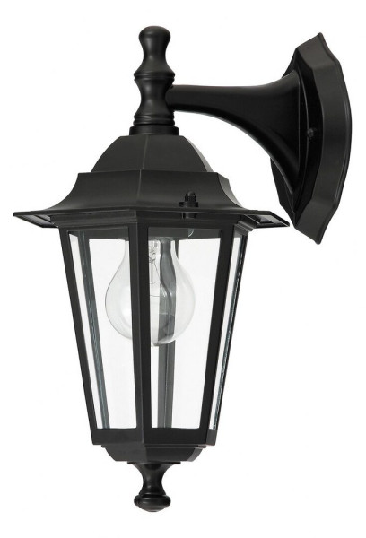 Kinkiet zewnętrzny czarno-przezroczysty Velence 1xE27x60W IP43 Rabalux 961274