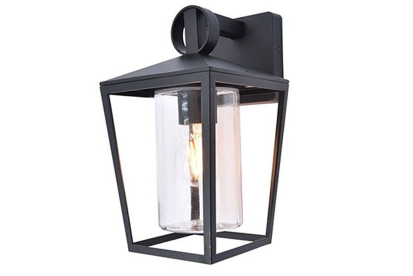 Kinkiet zewnętrzny czarno-przezroczysty WEST 1xE27x40W IP44 Lutec 896705