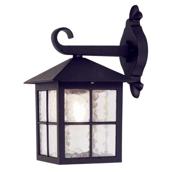 Kinkiet zewnętrzny czarno-przezroczysty Winchester 1xE27x60W IP23 Elstead 898589