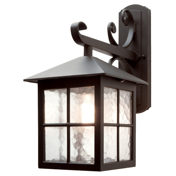 Kinkiet zewnętrzny czarno-przezroczysty Winchester 1xE27x60W IP23 Elstead 232589