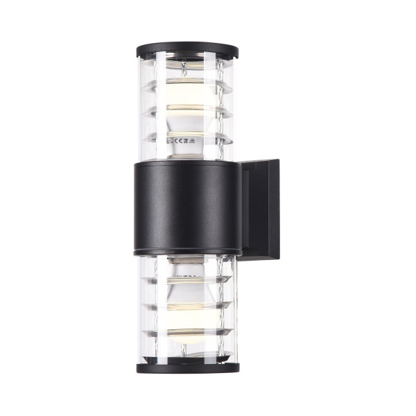 Kinkiet zewnętrzny czarno-transparentny BRONX 2xE27x60W IP54 Maytoni 895879