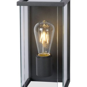 Kinkiet zewnętrzny czarno-transparentny CLAIRE-LED 1xE27x15W IP54 Lucide 898885 Kinkiet zewnętrzny czarno-transparentny CLAIRE-LED 1xE27x15W IP54 Lucide 898885
