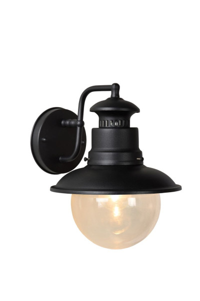 Kinkiet zewnętrzny czarno-transparentny FIGO 1xE27x20W IP44 Lucide 899061