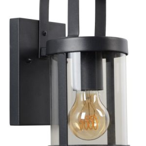 Kinkiet zewnętrzny czarno-transparentny LINDELO 1xE27x60W IP23 Lucide 1016718 Kinkiet zewnętrzny czarno-transparentny LINDELO 1xE27x60W IP23 Lucide 1016718