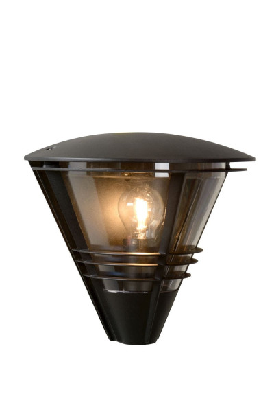 Kinkiet zewnętrzny czarno-transparentny LIVIA 1xE27x20W IP44 Lucide 824283