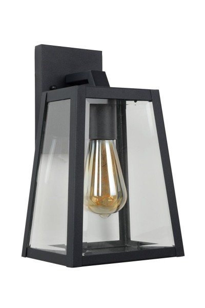 Kinkiet zewnętrzny czarno-transparentny MATSLOT 1xE27x60W IP23 Lucide 1006182