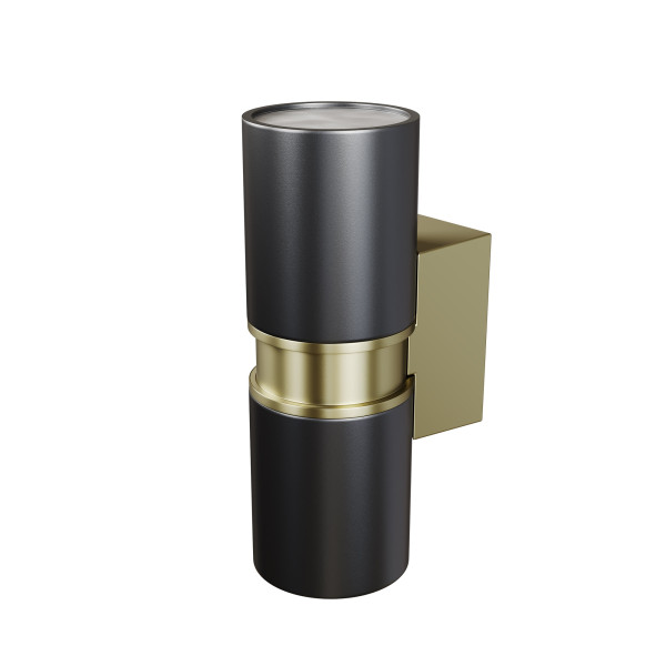 Kinkiet zewnętrzny czarno-złoty Bowery 2xGU10x50W IP54 Maytoni 895882