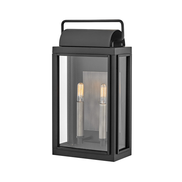 Kinkiet zewnętrzny czarny Sag Harbor 2xE14x40W IP44 Hinkley 897606