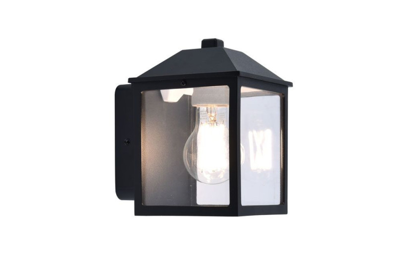 Kinkiet zewnętrzny czarny SPIRE 1xE27x25W IP44 Lutec 897729