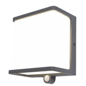 Kinkiet zewnętrzny DOBLO z czujnikiem szary LED 1x12W 1000lm IP44 Lutec 895892 Kinkiet zewnętrzny DOBLO z czujnikiem szary LED 1x12W 1000lm IP44 Lutec 895892