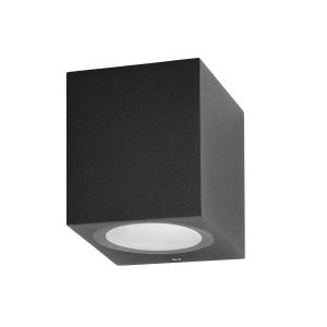 Kinkiet zewnętrzny Genta kanciasty czarny piaskowany 1xGU10x35W IP54 Italux 219551 Kinkiet zewnętrzny Genta kanciasty czarny piaskowany 1xGU10x35W IP54 Italux 219551