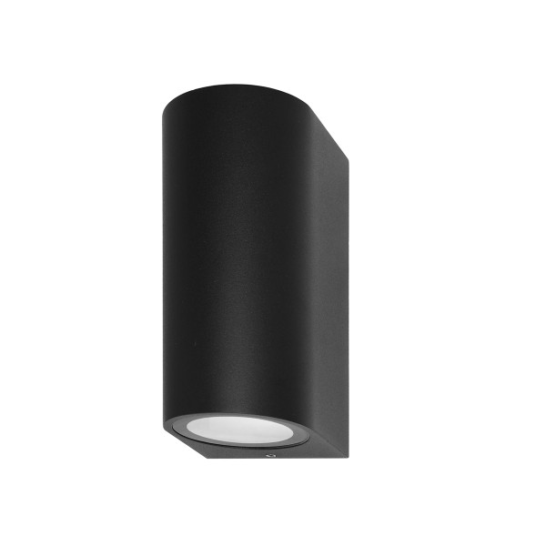Kinkiet zewnętrzny Genta zaokrąglony czarny piaskowany 2xGU10x35W Italux 1016812