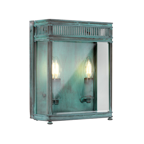 Kinkiet zewnętrzny grynszpan Holborn 2xE14x40W IP44 Elstead 897787
