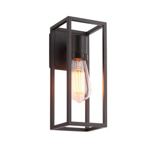 Kinkiet zewnętrzny HERBERT prostokątny czarny 1xE27x10W IP44 Endon 1016764