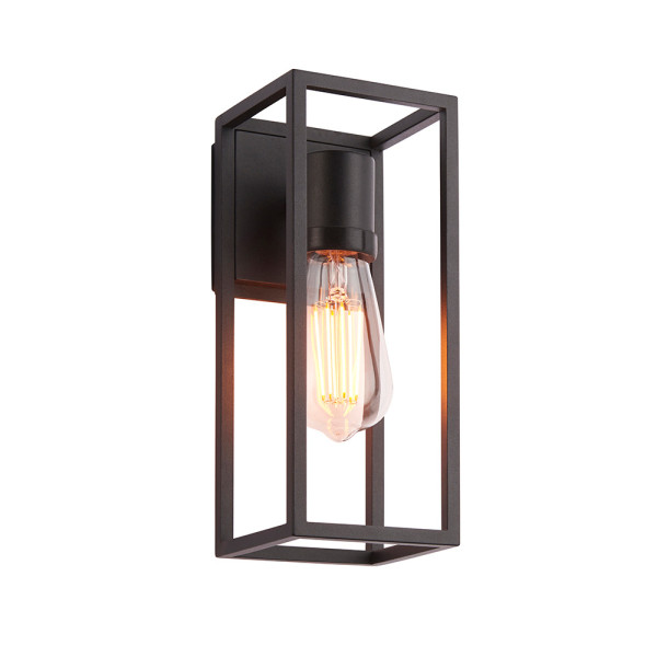 Kinkiet zewnętrzny HERBERT prostokątny czarny 1xE27x10W IP44 Endon 1016764
