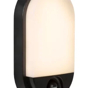 Kinkiet zewnętrzny HUPS z czujnikiem czarny LED 1x10W 950lm IP54 Lucide 896995