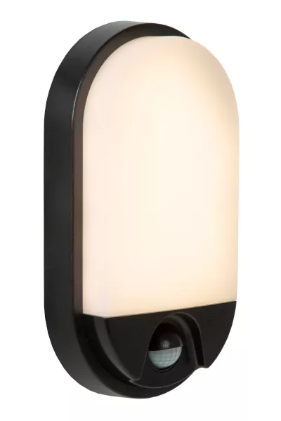 Kinkiet zewnętrzny HUPS z czujnikiem czarny LED 1x10W 950lm IP54 Lucide 896995