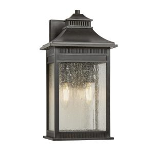 Kinkiet zewnętrzny imperialny brąz Livingston 2xE14x40W IP44 Quoizel 896697