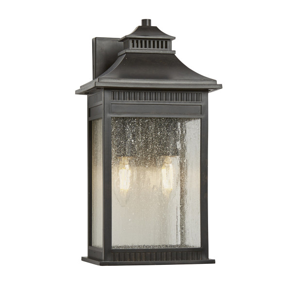 Kinkiet zewnętrzny imperialny brąz Livingston 2xE14x40W IP44 Quoizel 896697