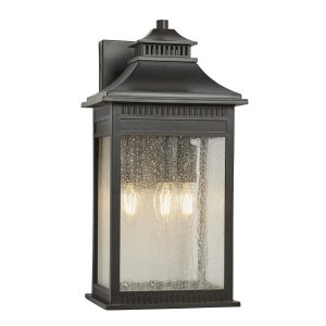 Kinkiet zewnętrzny imperialny brąz Livingston 3xE14x40W IP44 Quoizel 896763