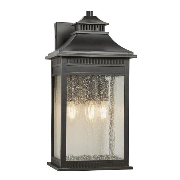 Kinkiet zewnętrzny imperialny brąz Livingston 3xE14x40W IP44 Quoizel 896763