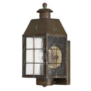 Kinkiet zewnętrzny Nantucket postarzany mosiądz 1xE27x60W IP44 Quintiesse 1017094