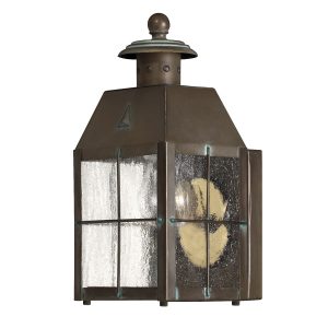 Kinkiet zewnętrzny Nantucket postarzany mosiądz 1xE27x60W IP44 Quintiesse 1017010