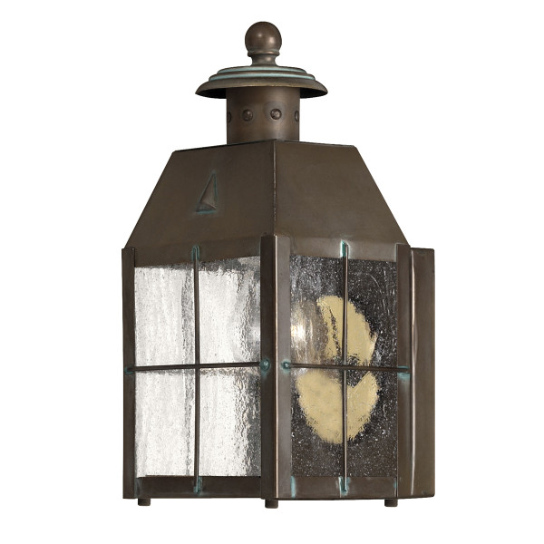 Kinkiet zewnętrzny Nantucket postarzany mosiądz 1xE27x60W IP44 Quintiesse 1017010