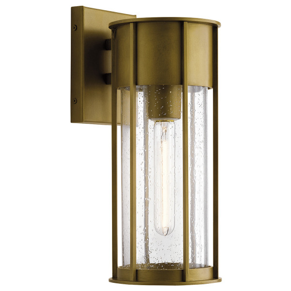 Kinkiet zewnętrzny naturalny mosiądz CAMILLO 1xE27x60W IP44 Kichler 897037