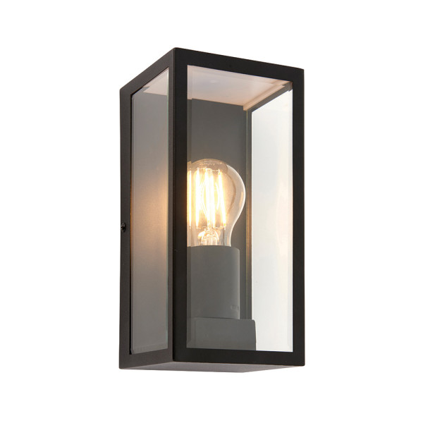Kinkiet zewnętrzny OXFORD czarny matowy-przezroczysty 1xE27x28W Endon 232664