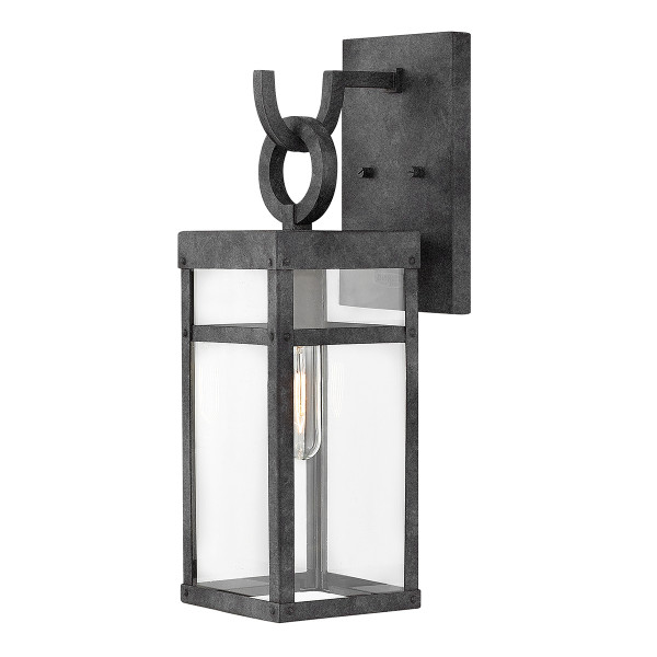 Kinkiet zewnętrzny Porter postarzany cynk 1xE27x60W IP44 Quintiesse 1016492
