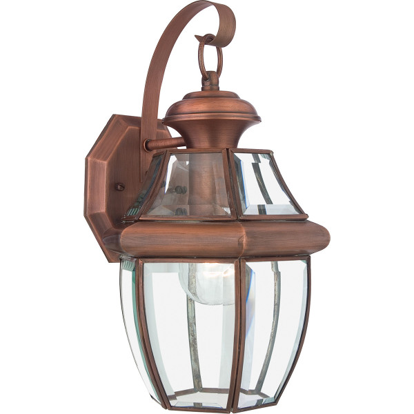 Kinkiet zewnętrzny postarzana miedź Newbury 1xE27x60W IP44 Quoizel 898615