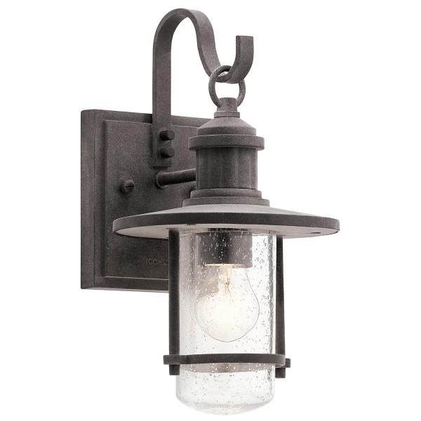 Kinkiet zewnętrzny postarzany cynk Riverwood 1xE27x60W IP44 Kichler 897791