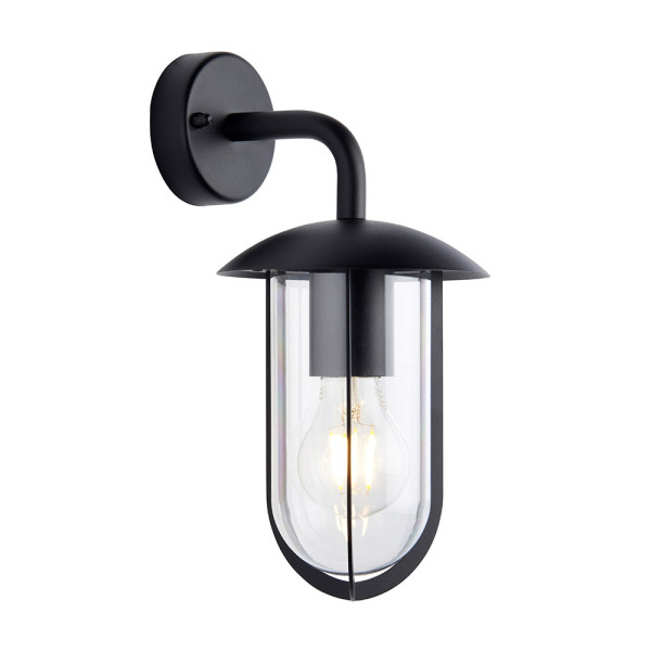 Kinkiet zewnętrzny QUINN czarno-przezroczysty 1xE27x10W Endon 1016661
