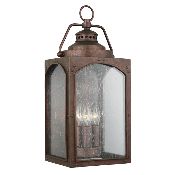 Kinkiet zewnętrzny rdzawa miedź Randhurst 3xE14x40W IP44 Feiss 897072