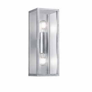 Kinkiet zewnętrzny srebrno-biały GARONNE 2xE27x10W IP44 Trio 897795
