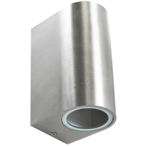 Kinkiet zewnętrzny srebrno-satynowy BOSTON 2xGU10x10W IP44 Polux 895851