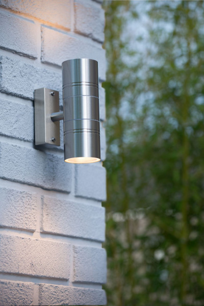 Kinkiet zewnętrzny srebrny ARNE-LED 2xGU10x5W IP44 Lucide 1017060