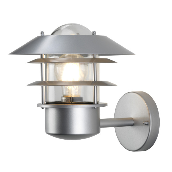 Kinkiet zewnętrzny srebrny Helsingor 1xE27x60W IP44 Elstead 894919
