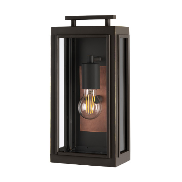 Kinkiet zewnętrzny Sutcliffe brązowo-miedziany 1xE27x60W IP44 Quintiesse 1016766