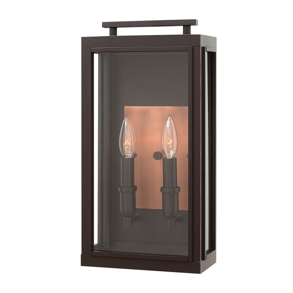 Kinkiet zewnętrzny Sutcliffe brązowo-miedziany 2xE14x60W IP44 Quintiesse 1016893