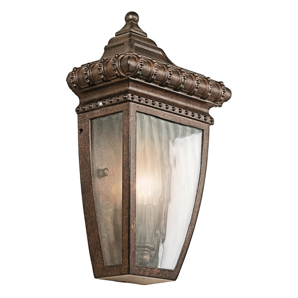 Kinkiet zewnętrzny szczotkowany brąz Venetian Rain 1xE14x60W IP44 Kichler 898997