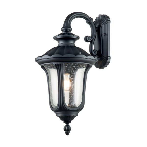 Kinkiet zewnętrzny teksturowana czerń Chicago 1xE27x60W IP44 Elstead 896657