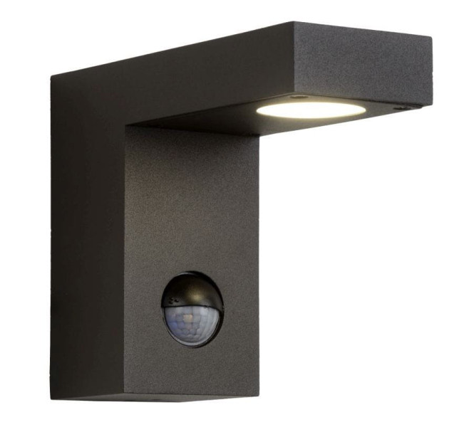 Kinkiet zewnętrzny TEXAS z czujnikiem antracyt LED 1x6W 230lm IP54 Lucide 898769