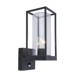 Kinkiet zewnętrzny z czujnikiem czarno-biały FLAIR 1xE27x40W IP44 Lutec 1016878 Kinkiet zewnętrzny z czujnikiem czarno-biały FLAIR 1xE27x40W IP44 Lutec 1016878