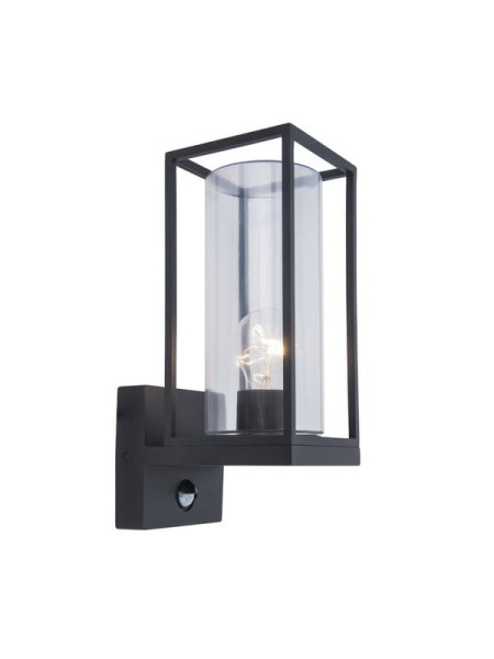 Kinkiet zewnętrzny z czujnikiem czarno-biały FLAIR 1xE27x40W IP44 Lutec 1016878