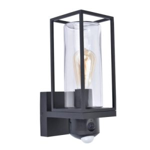 Kinkiet zewnętrzny z czujnikiem czarny FLAIR 1xE27x40W IP44 Lutec 898810 Kinkiet zewnętrzny z czujnikiem czarny FLAIR 1xE27x40W IP44 Lutec 898810